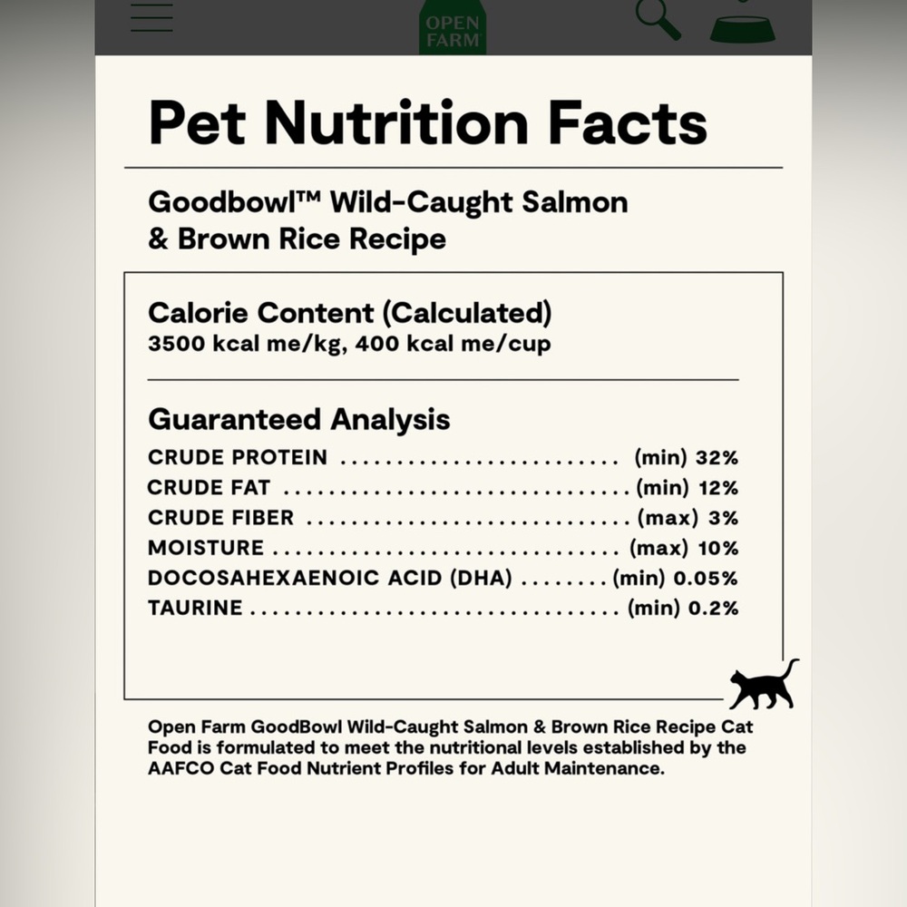 Open Farm salmon and brown rice cat food 7lb bag - Picture 7 of 7